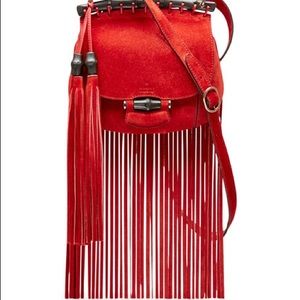 Gucci Red Fringe Crossover Bag
